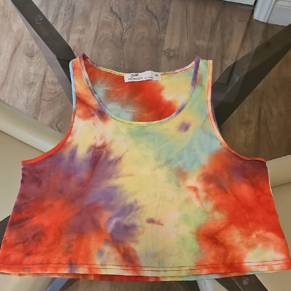 Roma Orange Red Sleeveless Crop Tank Top